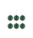 Lot de 6 Boules de Noël Feuilles 8cm Vert Mat-1
