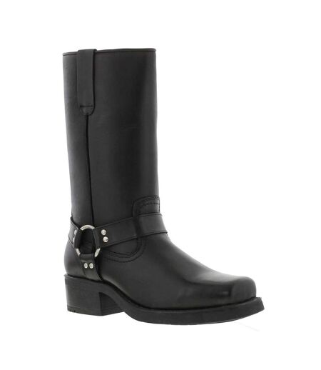 Woodland Mens High Harley Western Harness Leather Boots (Black) - UTDF578