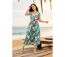 Robe longue femme fluide Esmeralda motif tropical Coton Du Monde-2