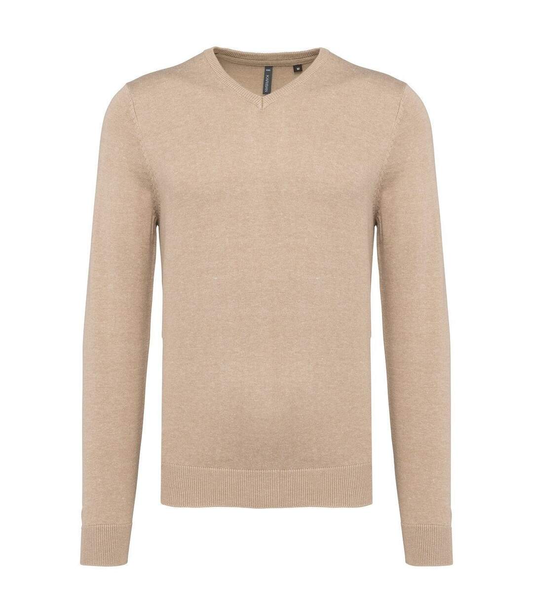 Pull col V homme - K965 - Beige heather