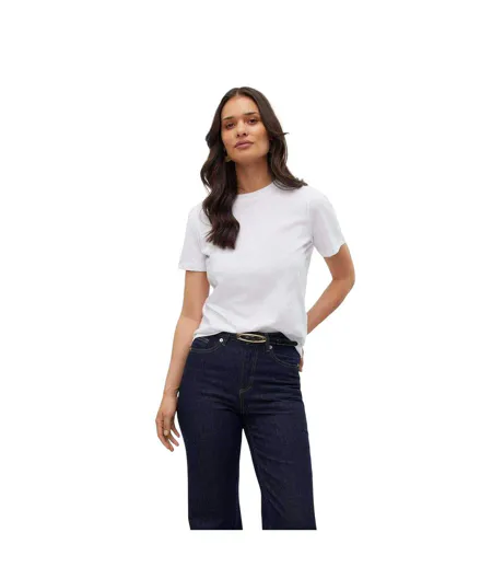 T-shirt Manches Courtes Paulina Femme Blanc Vif Vero Moda