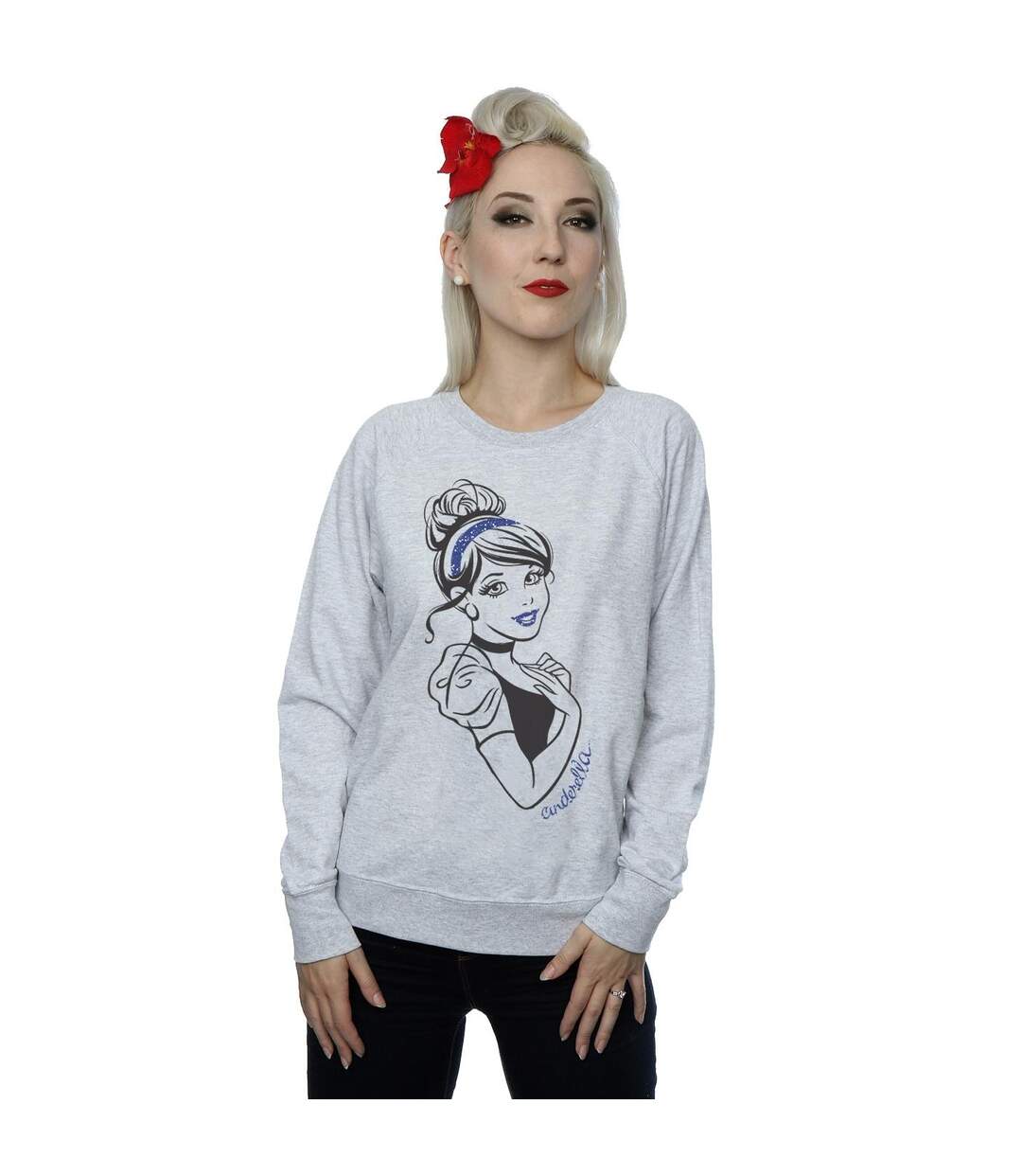 Disney Princess - Sweat CINDERELLA GLITTER - Femme (Gris chiné) - UTBI10169-2