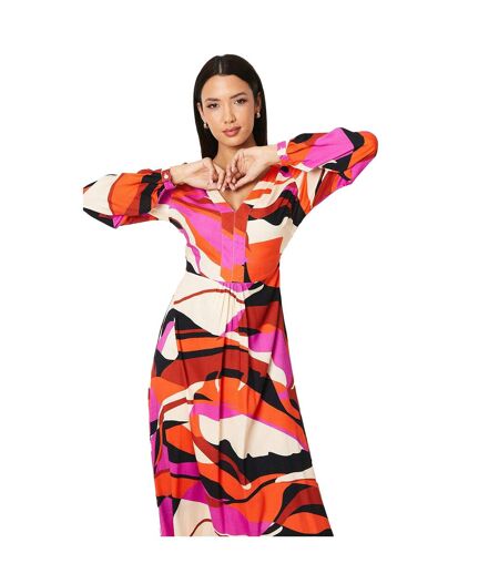 Womens/ladies abstract volume maxi dress multicoloured Principles