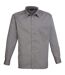 Mens  Poplin Long-sleeved Formal Shirt Dark Grey Premier-2