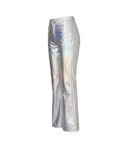 Womens/ladies Lupe Metallic Straight Trousers Metallic AmyLynn