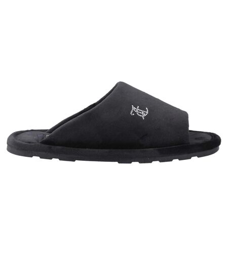 Womens/ladies Vivien Padded Slippers Black Juicy Couture
