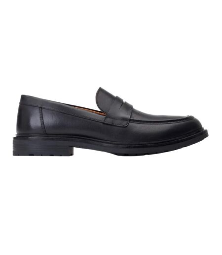 Mens Ivey Leather Loafers Black Base London