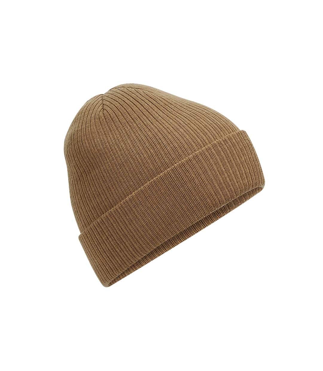 Unisex adult ribbed polylana beanie biscuit Beechfield-1