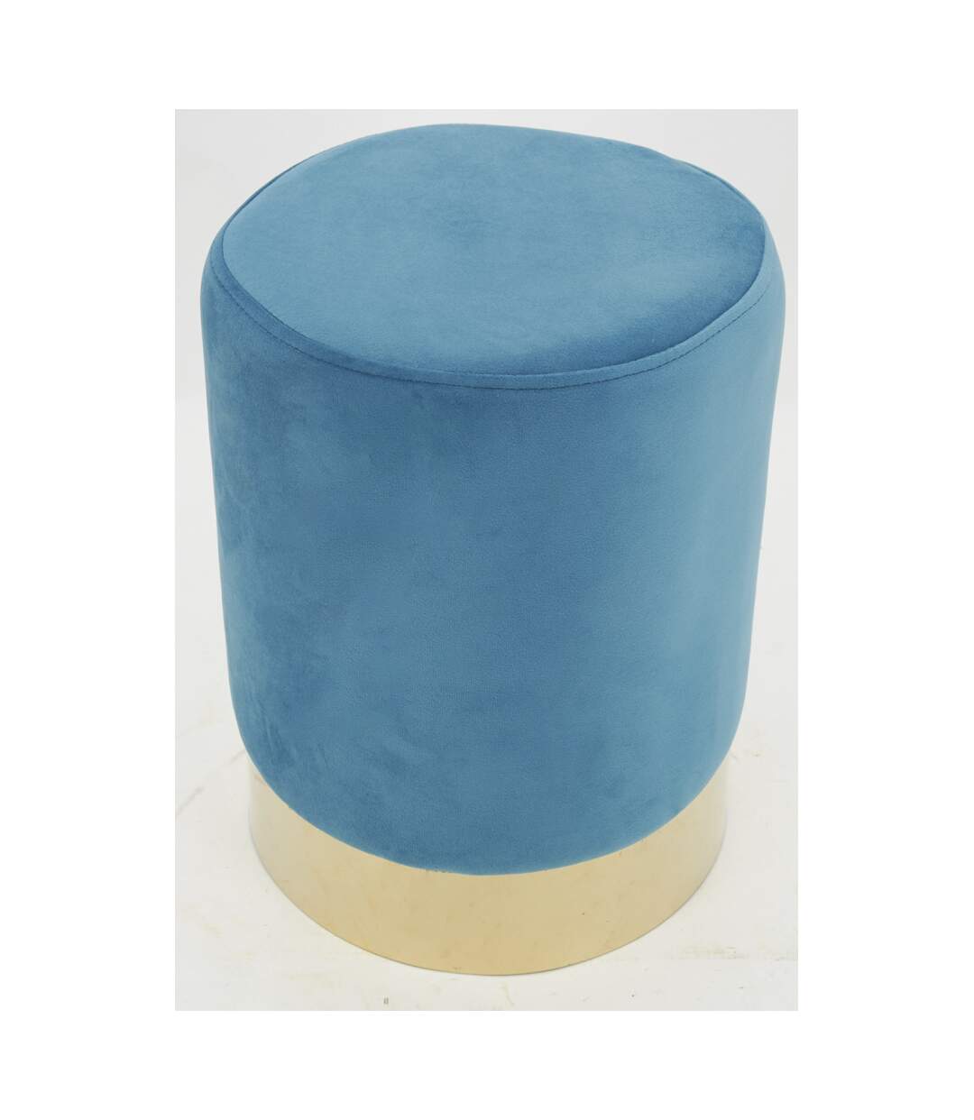 Pouf en velours et métal doré (Lot de 2)-3