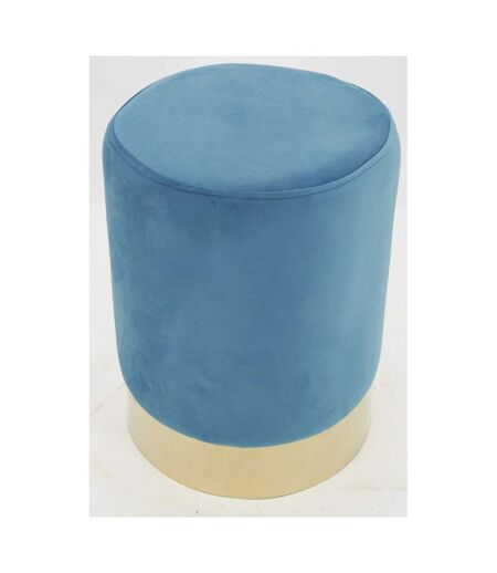 Pouf en velours et métal doré (Lot de 2)