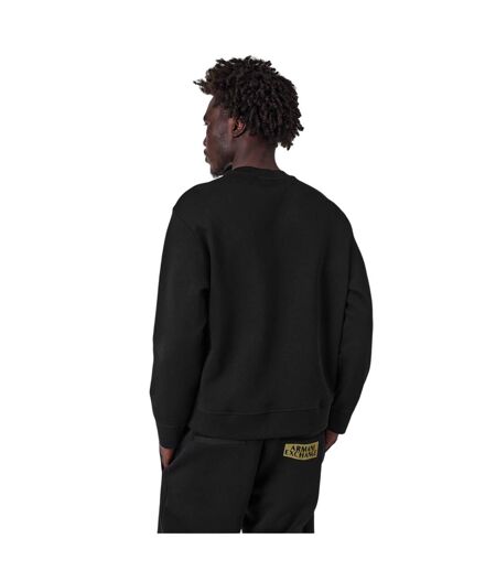 Mens Logo Crew Neck Sweatshirt Black Gold Armani Exchange