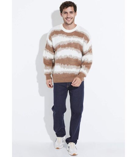 Pull épais avec laine, rayures fantaisie