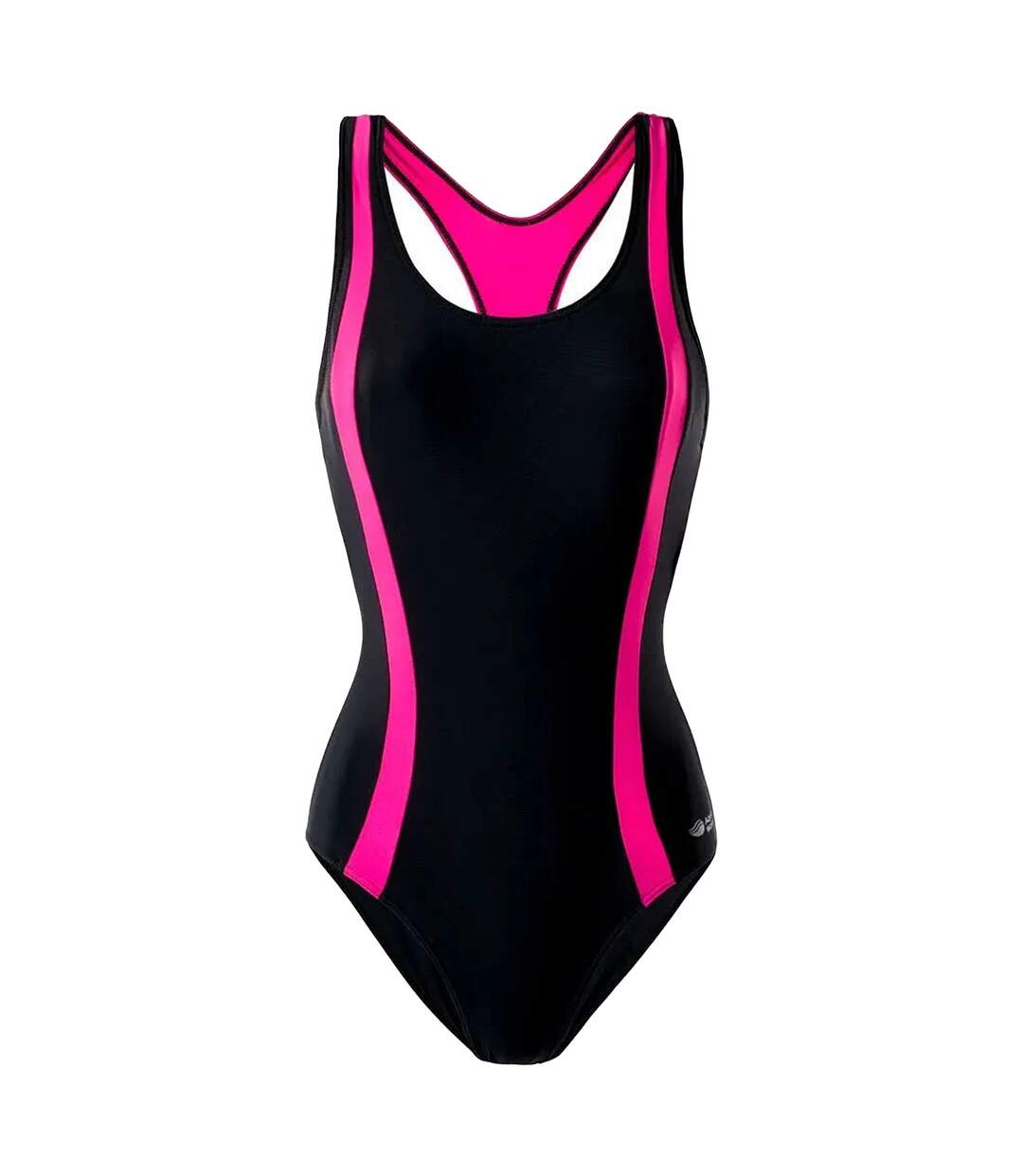 Maillot De Bain 1 Pièce Asma Femme Noir Framboise Vif Aquawave-1