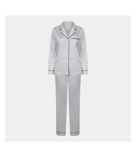 Towel City Womens/Ladies Satin Long Pajamas (White)