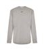 Mens Crew Neck Regular Long-sleeved T-shirt Grey Black Off White-1