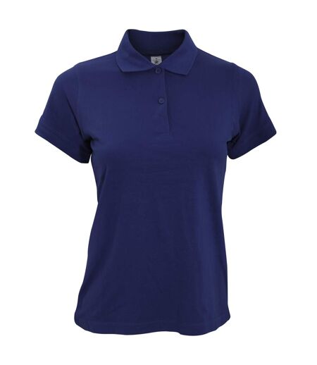 B&C Safran Pure Ladies Short Sleeve Polo Shirt (Navy Blue) - UTBC104