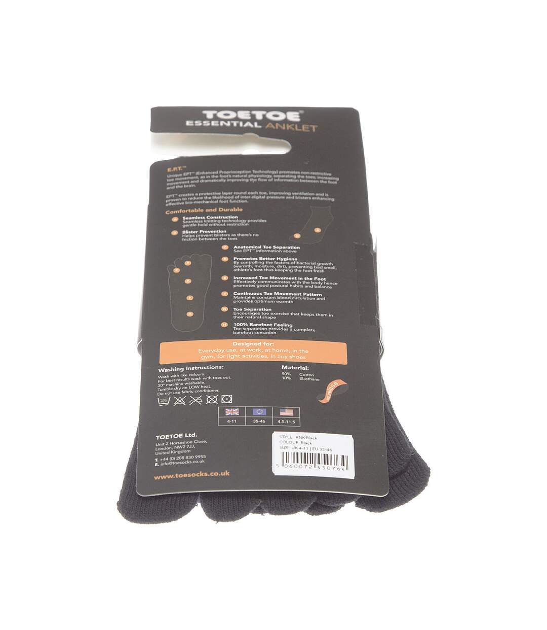 TOETOE - Unisex  Moisture Wicking Ankle Toe Socks-2
