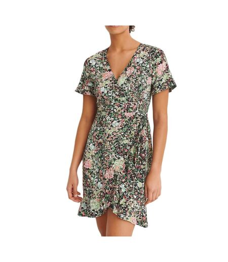 Robe noire/rose à fleurs femme vero moda henna