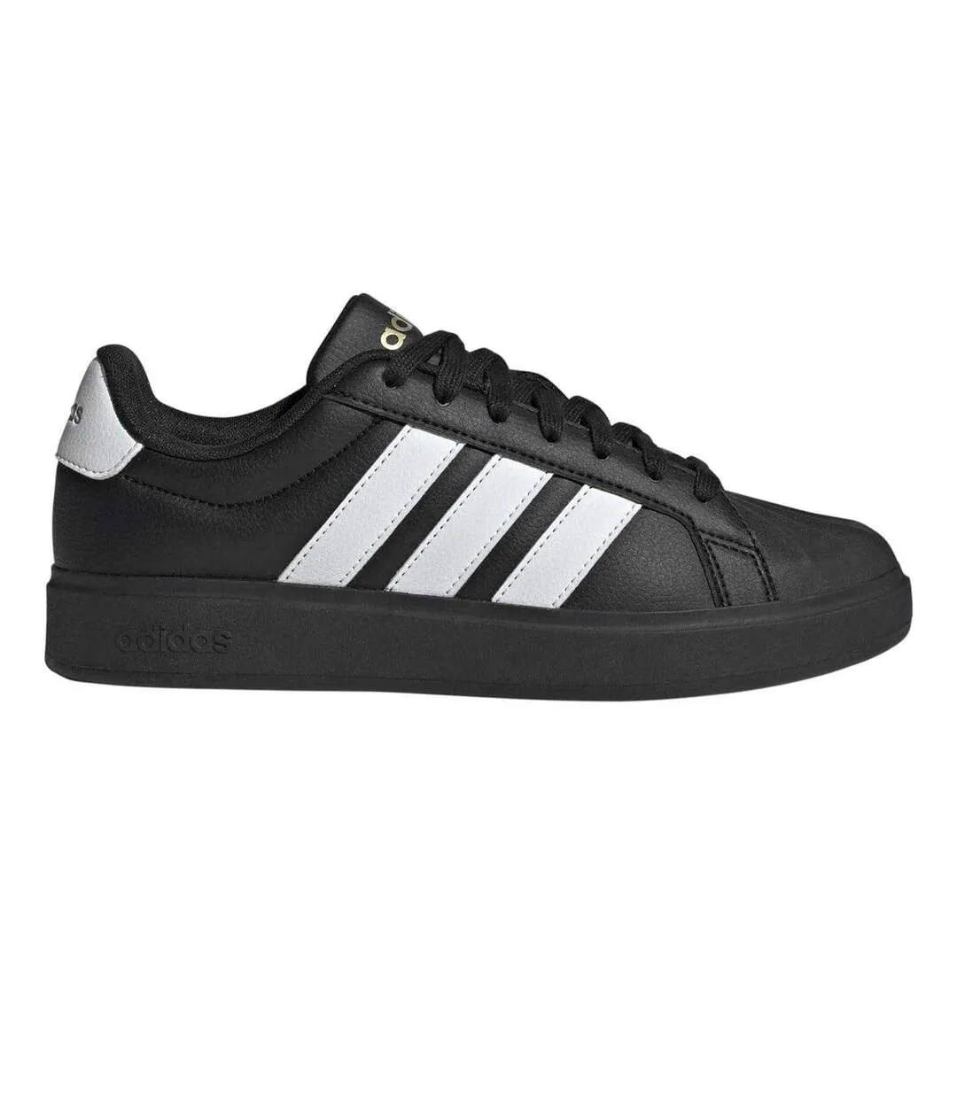 Womens/ladies Grand Court Stripes Trainers Black White Adidas-1