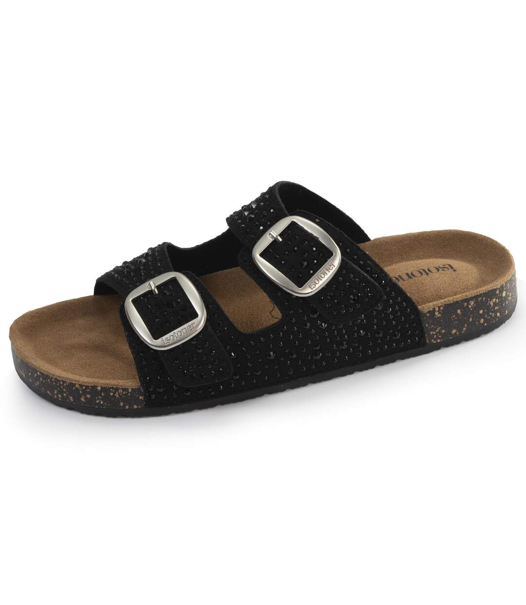 Isotoner Sandales femme à doubles brides ultra confortables, semelle intérieure cuir-1