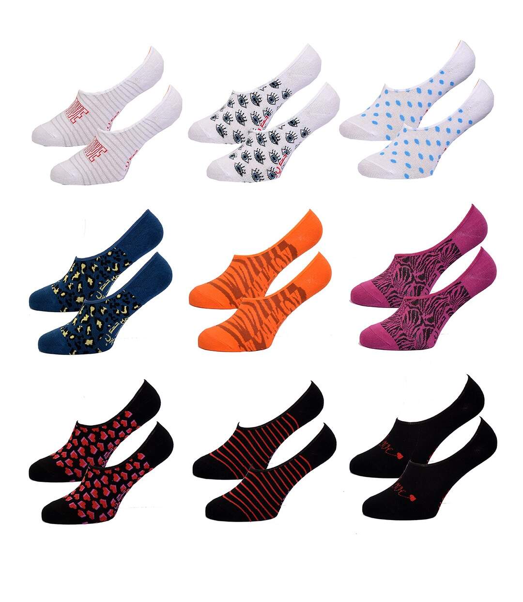 Chaussettes femme ELLE Basic Qualité et Confort-Assortiment modèles photos selon arrivages- Pack de 9 Paires ELLE Footies 36647