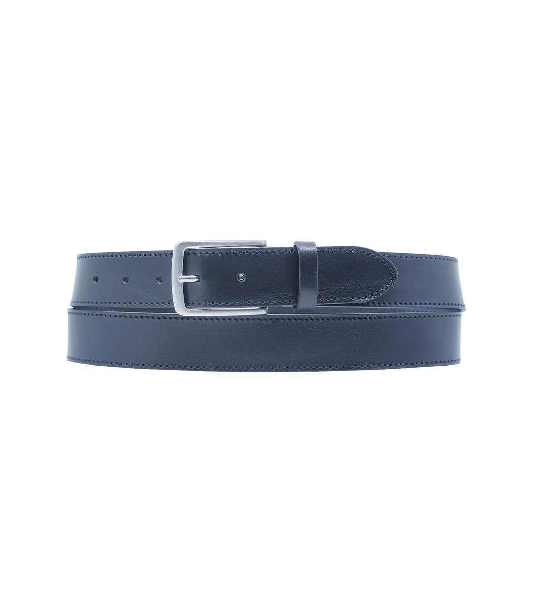 Ceinture homme en cuir de vachette de couleur noire - Sangle réglable-1