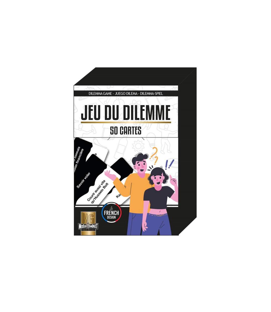 Jeu de 50 Cartes Dilemme 9cm Blanc & Noir-4