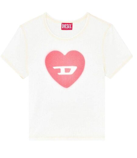 T-shirt Motif/style Cœur Femme Blanc Diesel