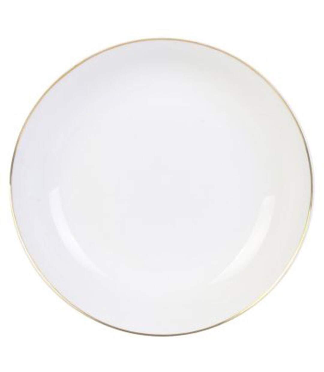 Lot de 6 Assiettes Creuses Liseré 21cm Blanc-1