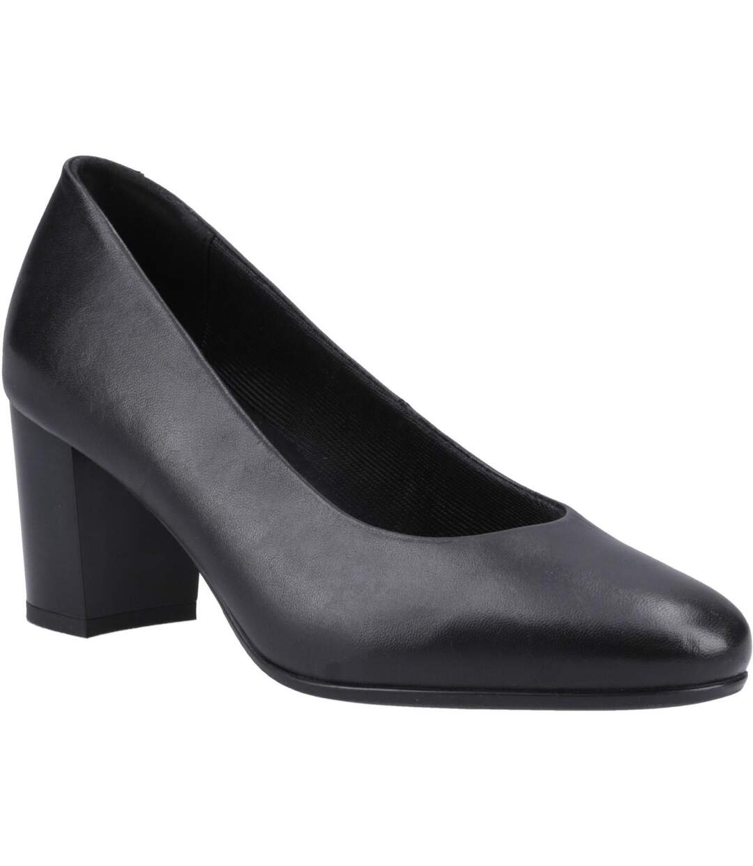 Womens/ladies Ivana Leather Court Shoes Black Hush Puppies-1