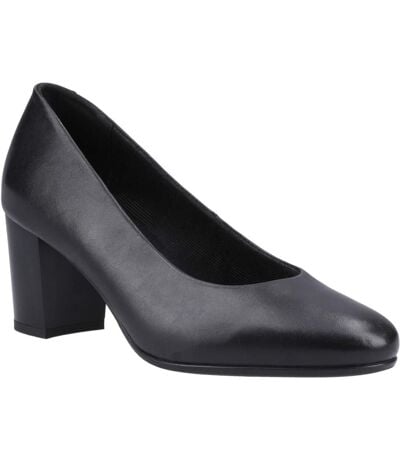 Womens/ladies Ivana Leather Court Shoes Black Hush Puppies