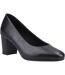 Womens/ladies Ivana Leather Court Shoes Black Hush Puppies-1