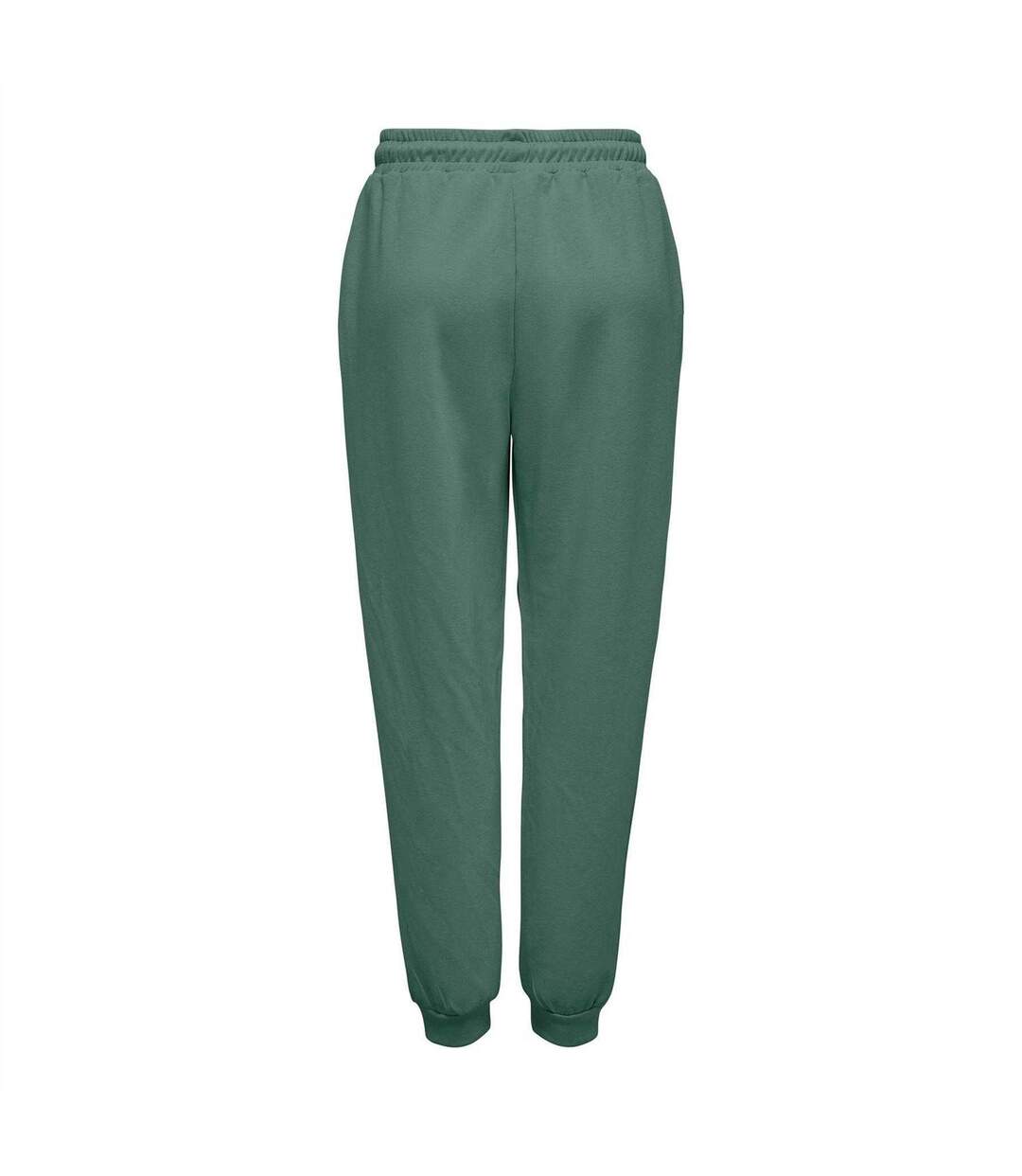Womens/ladies Cuffed High Waist Sweatpants Duck Green Melange Only Play-2
