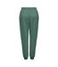 Womens/ladies Cuffed High Waist Sweatpants Duck Green Melange Only Play-2