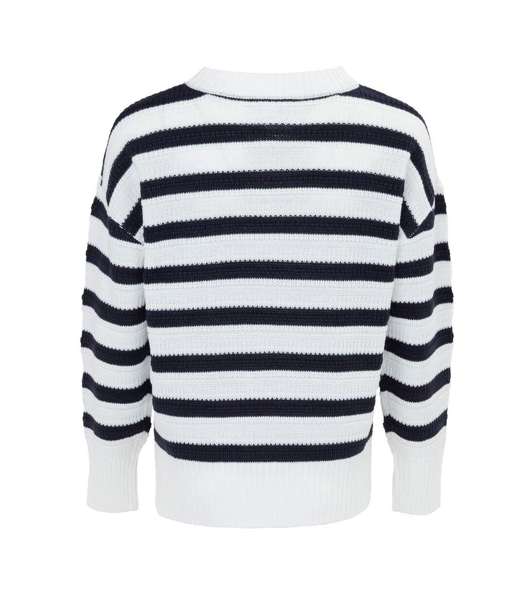 Pull Motif/style À Rayures Femme Noir Blanc Miso-2
