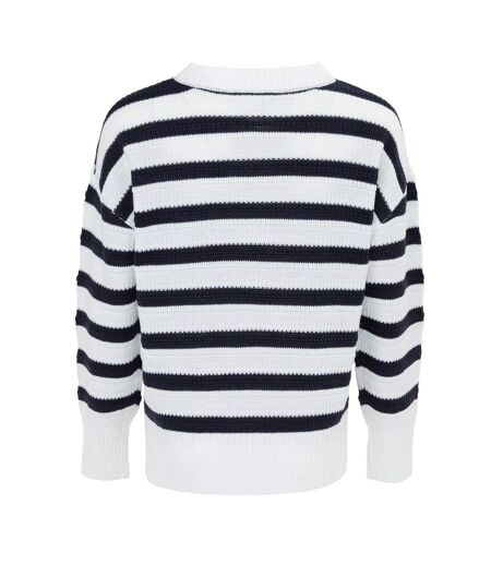Pull Motif/style À Rayures Femme Noir Blanc Miso