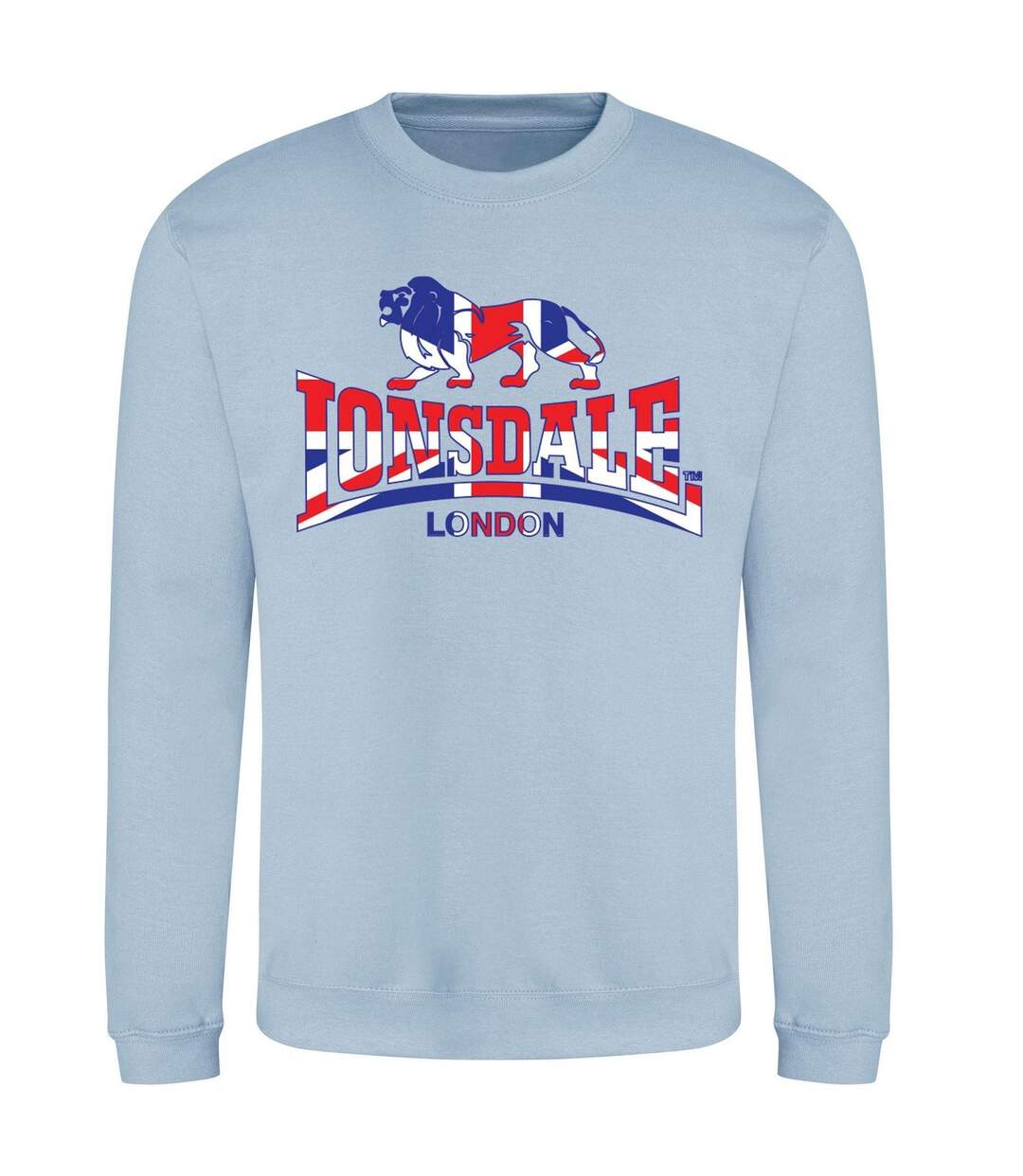 Sweat Motif/style Union Jack Homme Bleu Ciel Lonsdale-1
