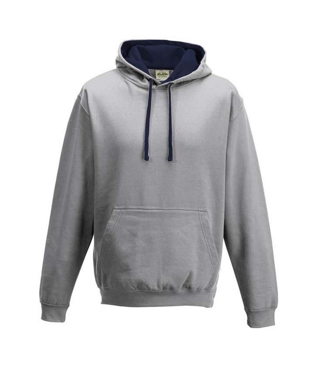 Sweat À Capuche Varsity Adulte Gris Chiné Bleu Marine Français Awdis-1