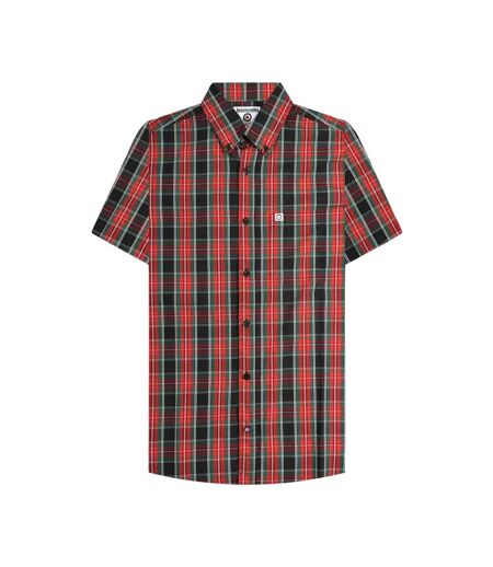 Chemise Motif/style À Carreaux Adulte Noir Rouge Vert Lambretta