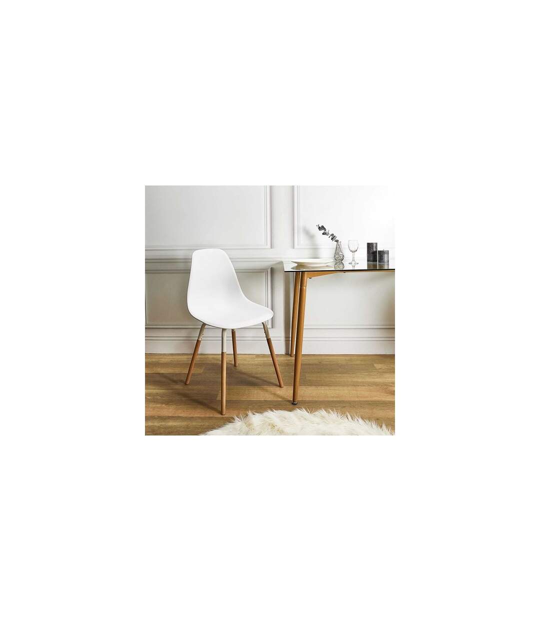 Lot de 4 Chaises scandinave Phenix en polypropylène et métal