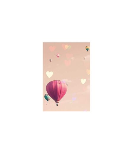 Caroline Mint Love Hot Air Balloon Print (Pink/Peach) (40cm x 30cm)