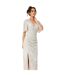 Robe Mi-longue Motif/style Paillette Femme Argenté Be You-3