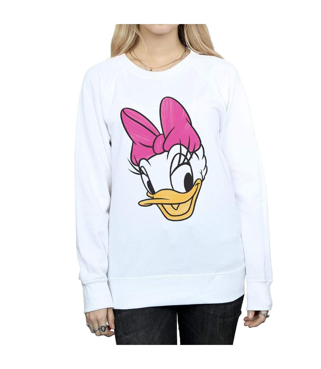 Disney Sweatshirt peint Daisy Duck Head Womens/Ladies (Blanc) - UTBI26956-3
