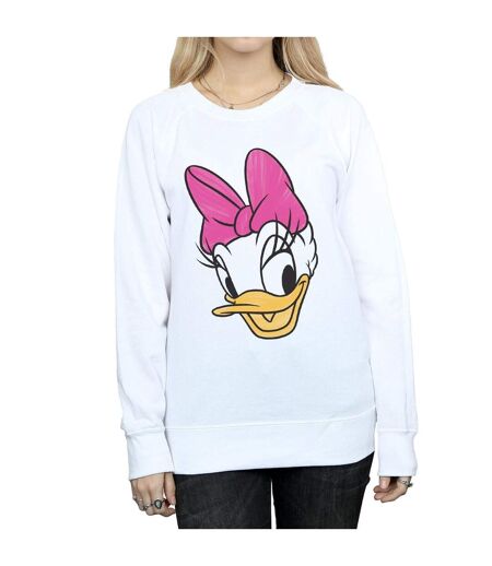 Disney Sweatshirt peint Daisy Duck Head Womens/Ladies (Blanc) - UTBI26956