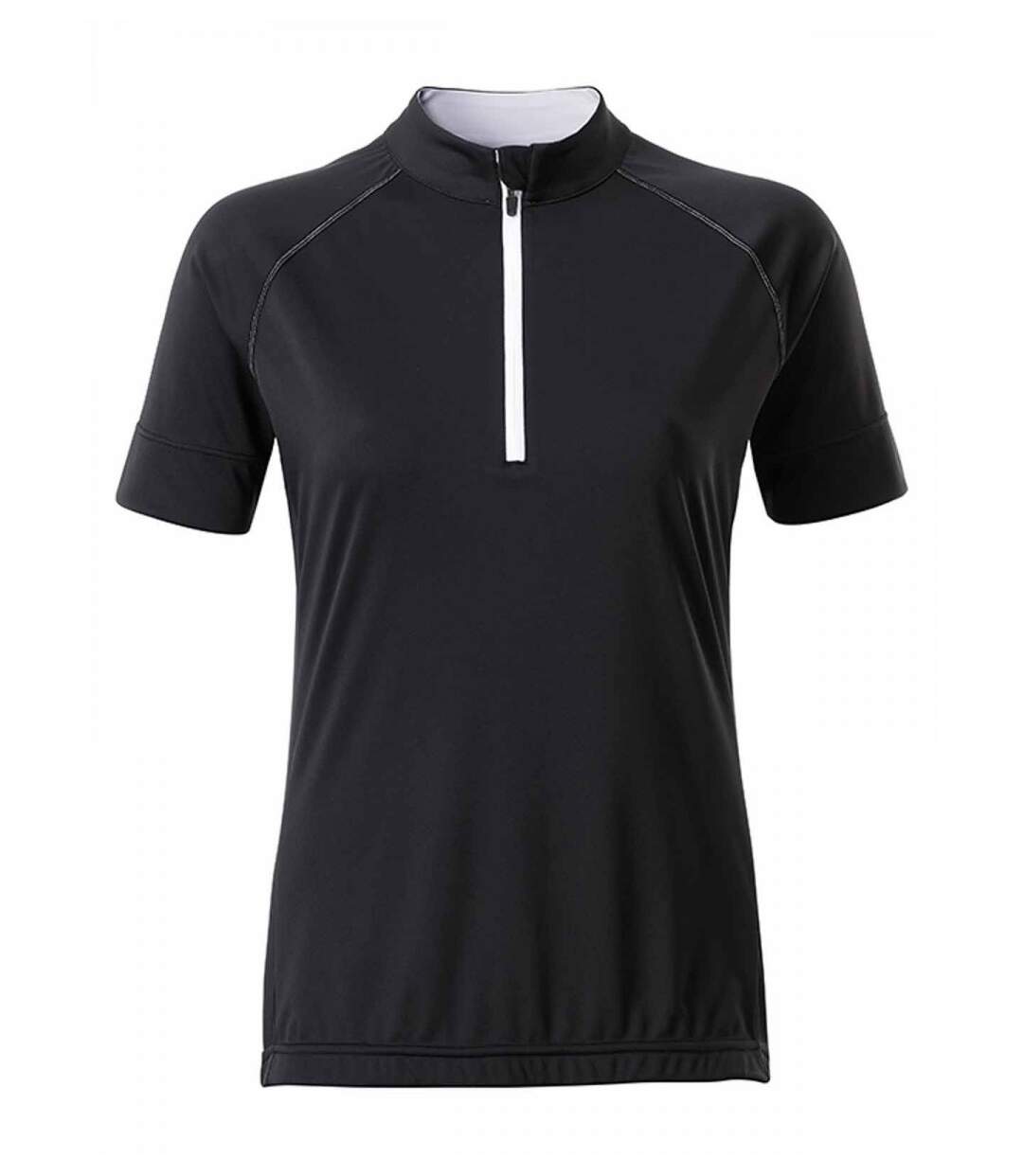 maillot cycliste demi zip - FEMME - JN513 - noir-1