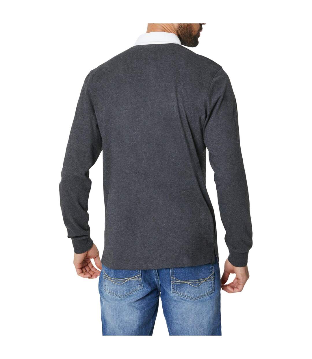 Mens leo rugby shirt dark grey Maine-2