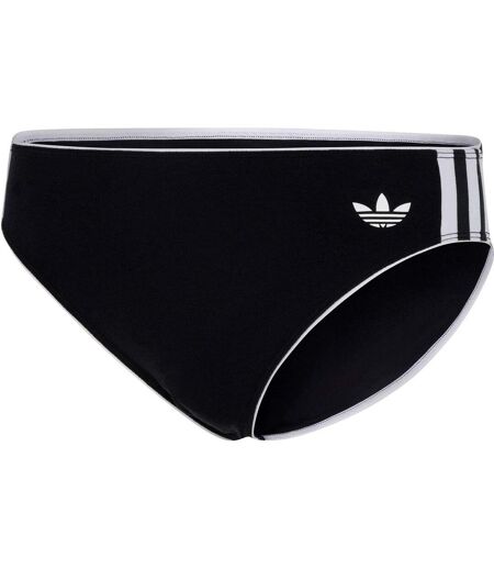 Womens/ladies Originals Adicolor 3 Stripes Cotton Bikini Bottoms Black Adidas