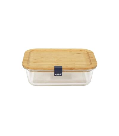 Lunch Box Verre & Bambou Repas 1,4L Transparent