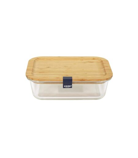 Lunch Box Verre & Bambou Repas 1,4L Transparent