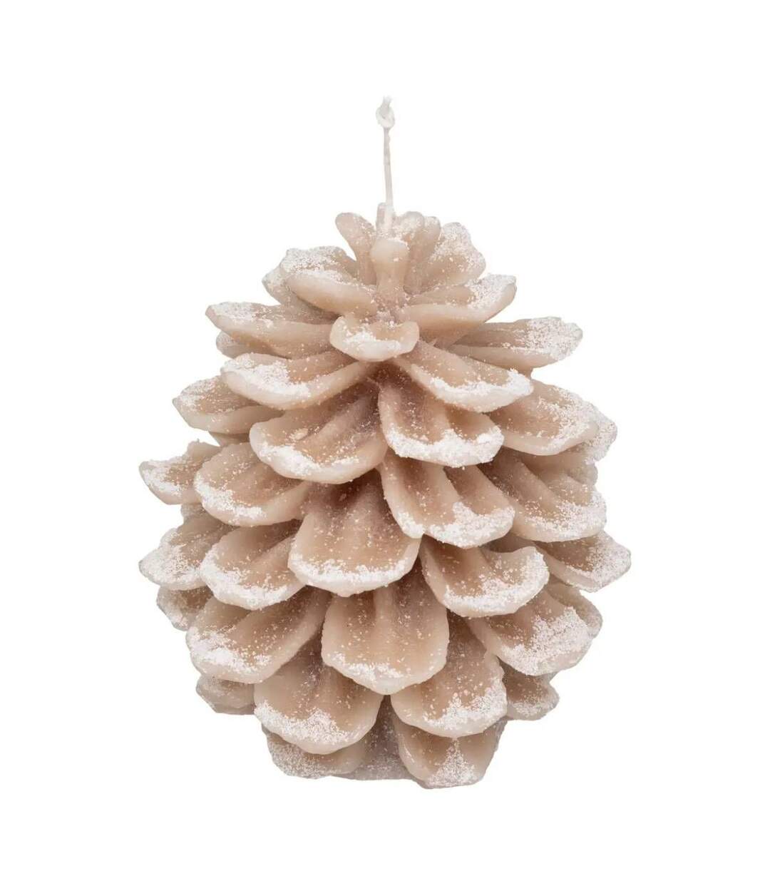 Bougie Déco Pomme de Pin 560g Beige & Blanc-1